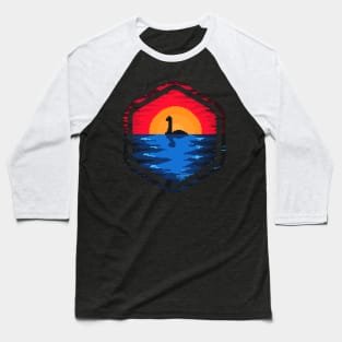 Loch Ness Monster in Pixel Art Baseball T-Shirt